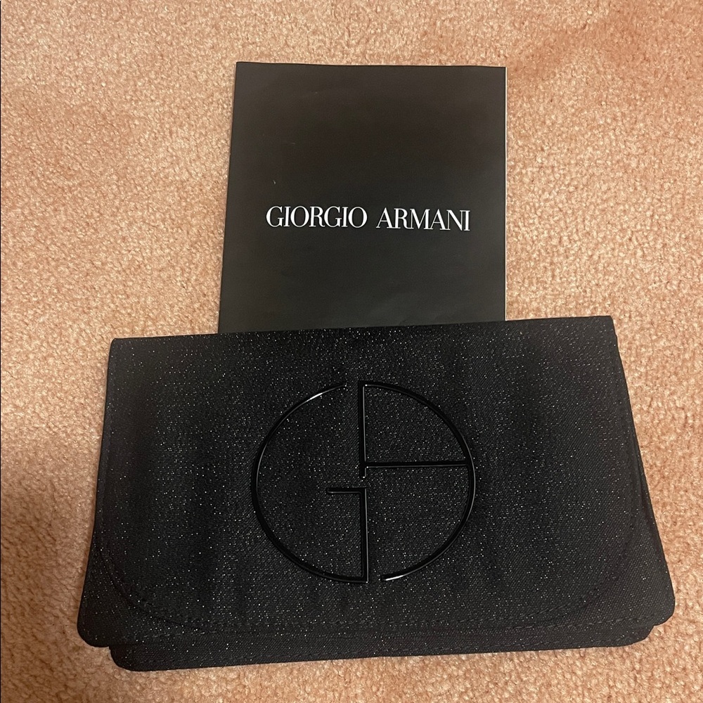 Giorgio Armani Black women’s black fabric /sparkle clutch new 109% Authentic